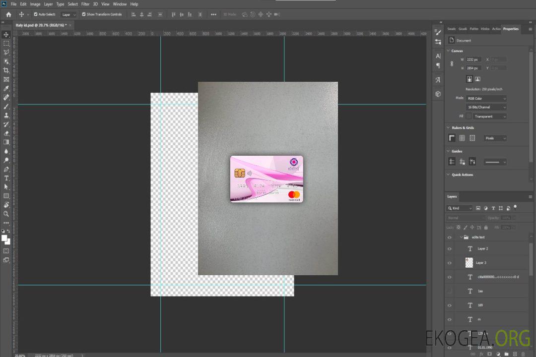 Iran Zamin Bank mastercard photolook recto template